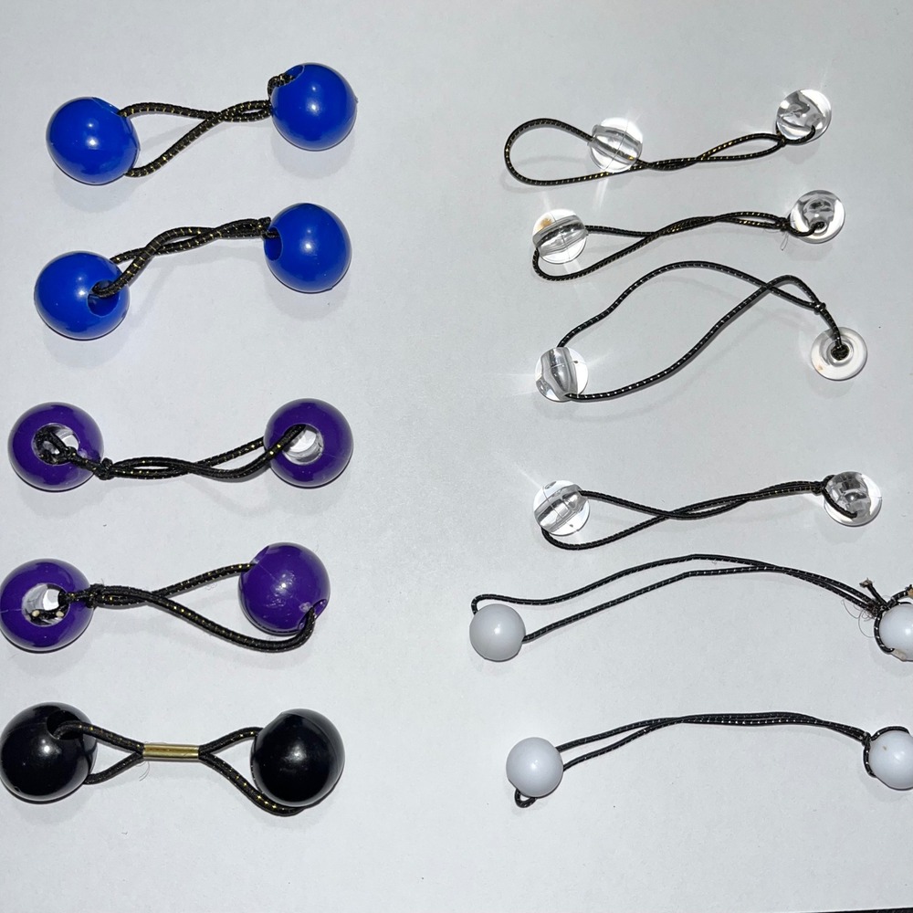 Twin Bead Ball Hair‎ Knocker Lot of 11 Ponytail Holders Elastics Colorful